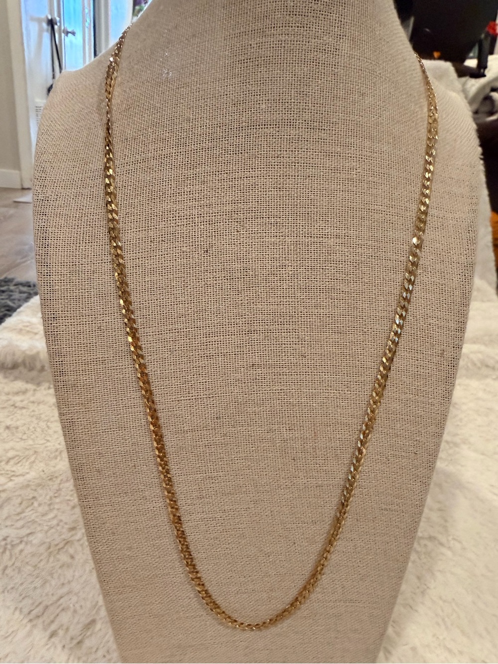 Classic Gold Vermeil 925 Italy Curb Link Chain necklace 22β